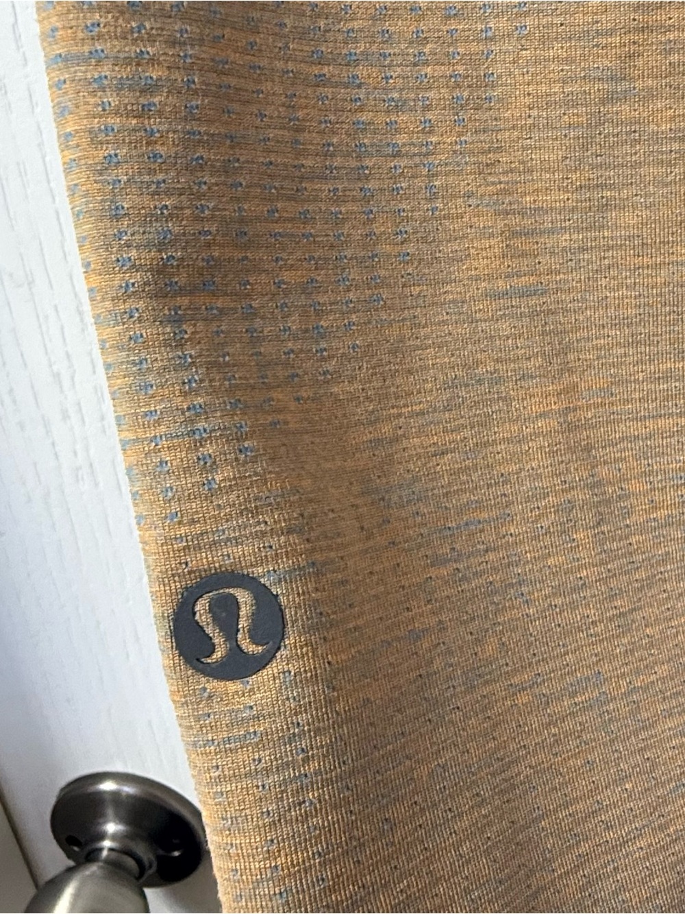 lululemon athletica Brown Knit Short Sleeve Tee with Gray Logo